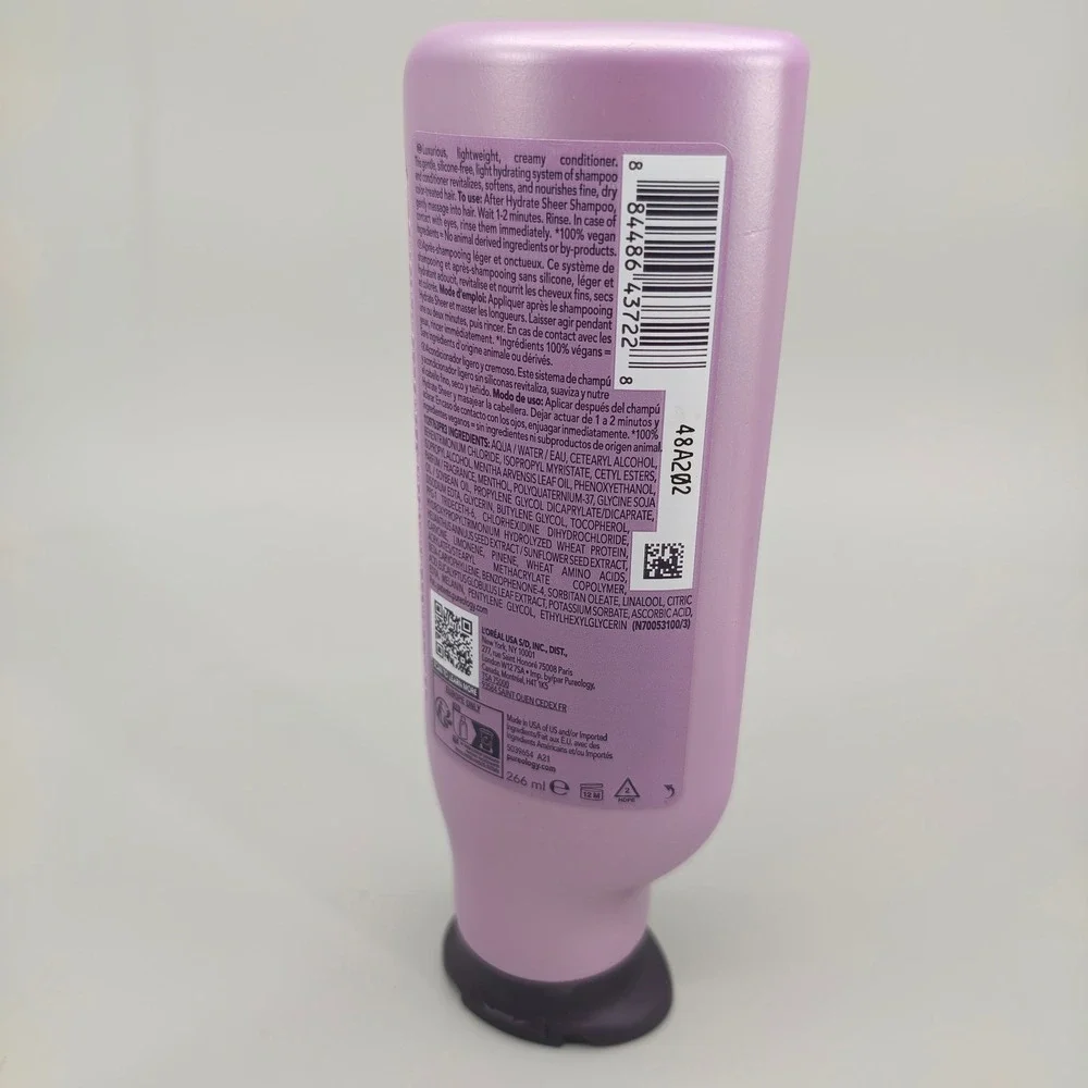 Pureology Hydrate Sheer Conditioner 9oz Vegan Color Treated Hair Care
